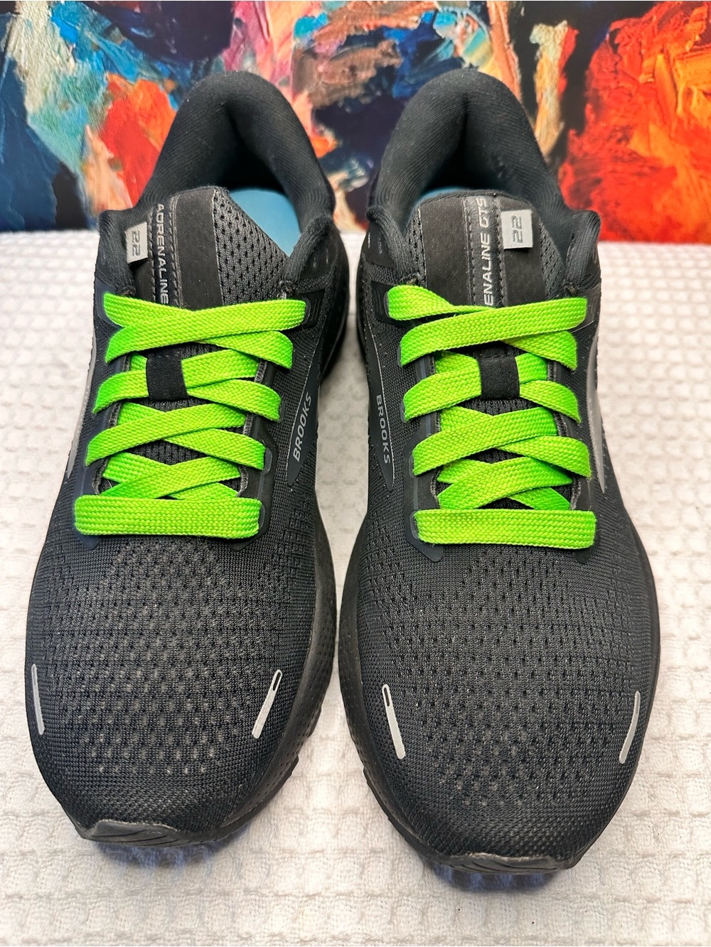 No.45 Brooks Adrenaline GTS 22 Men's Running Shoes Black Size 11 Medium (B)